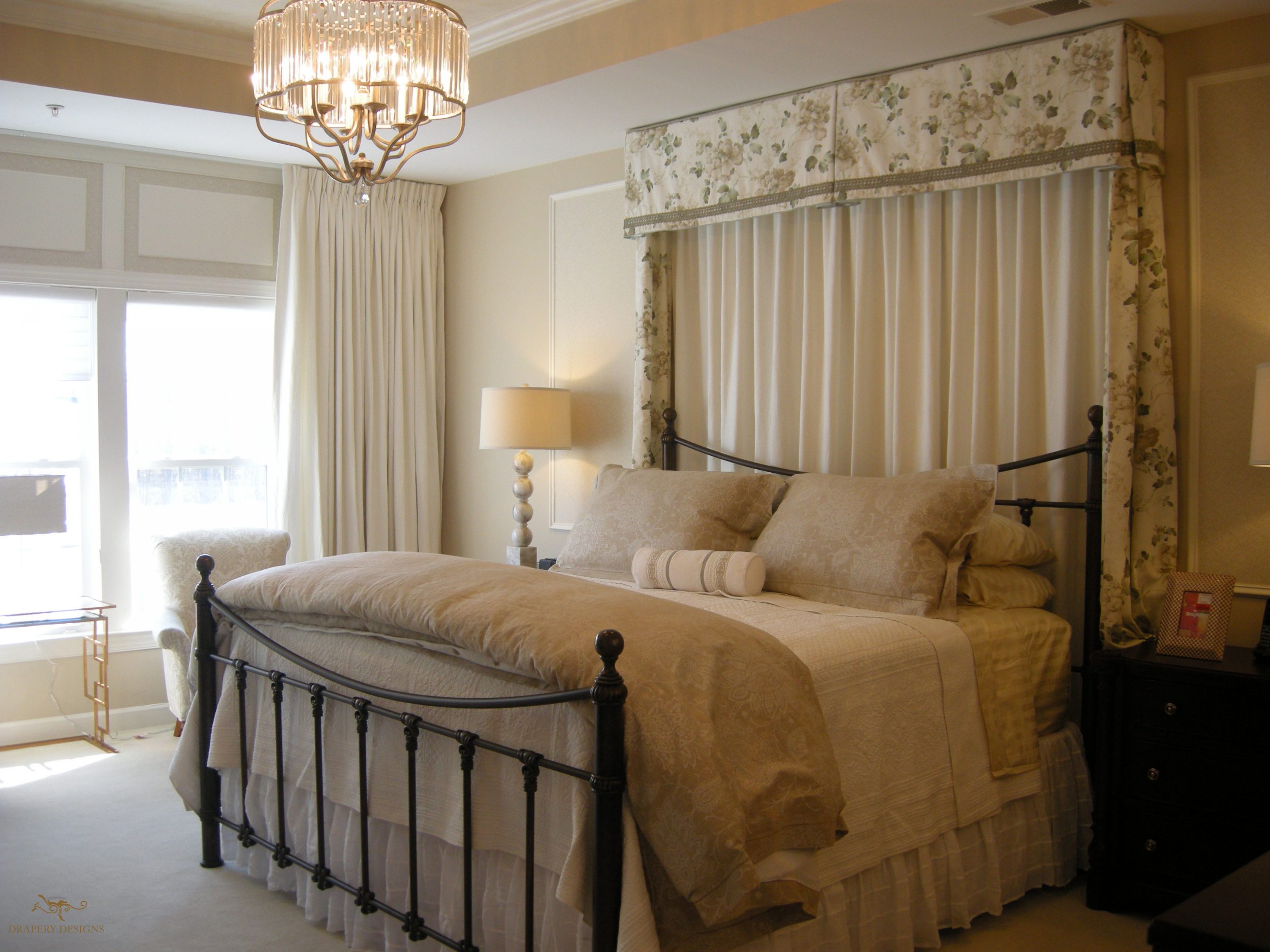 Box Pleated Canopy with Matching Curtains