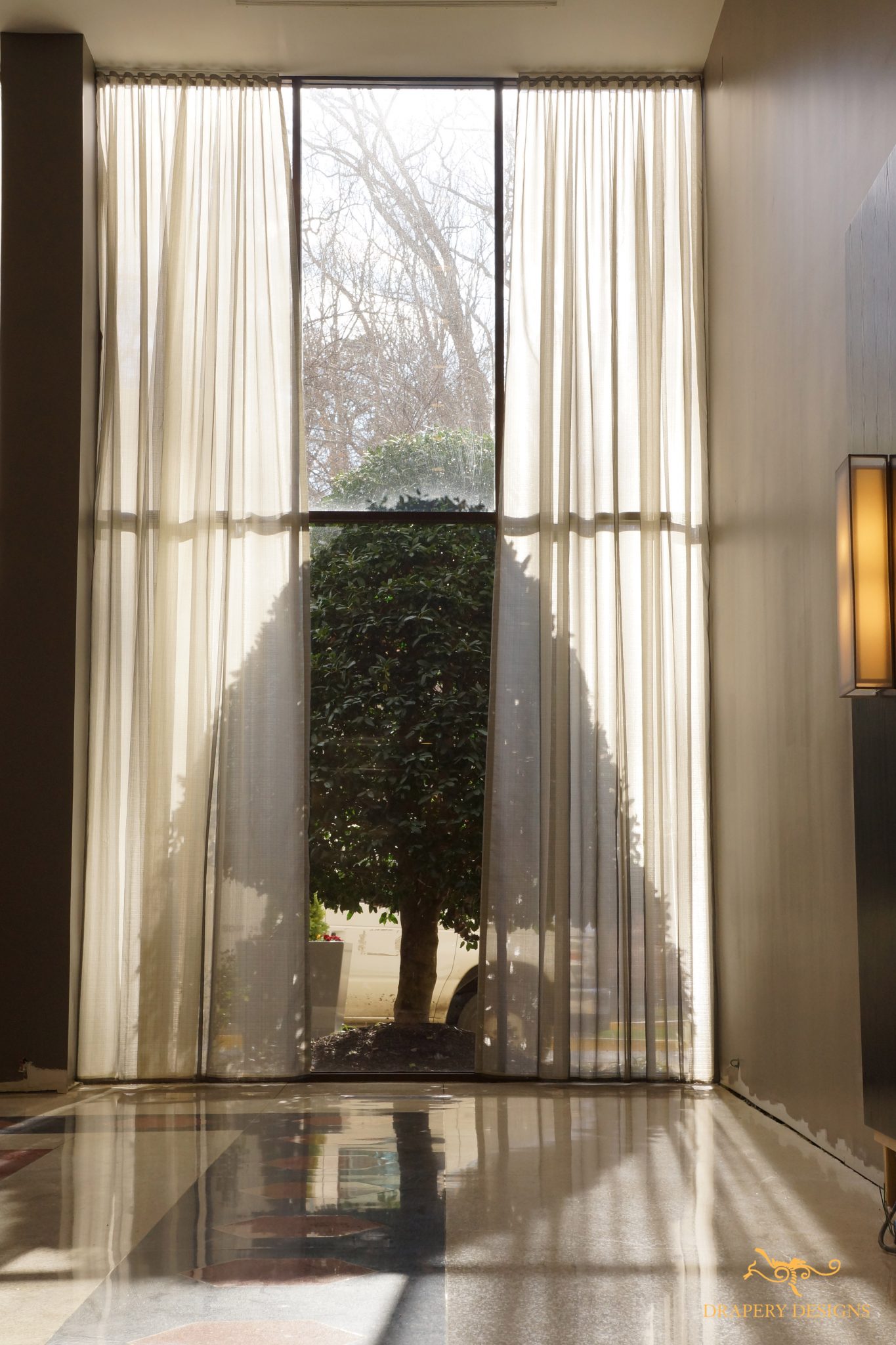 Tall Ripple Fold Sheer Panels