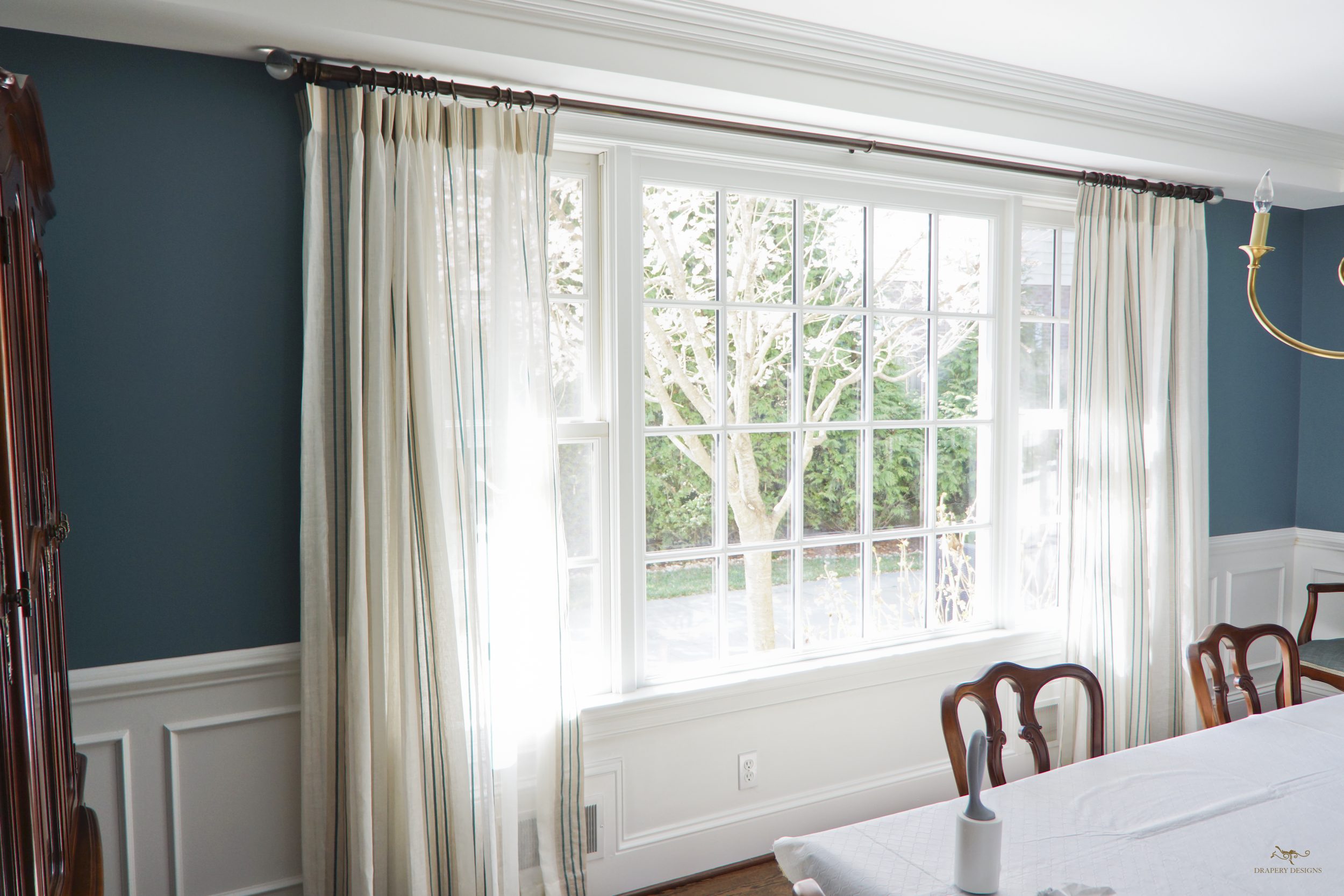 Dining Room Pinch Pleated Sheer Panels