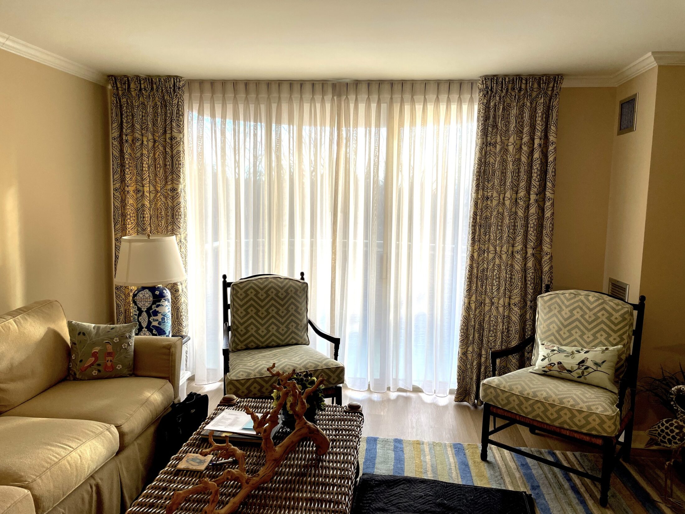Ripple Fold Living Room Sheer Panels