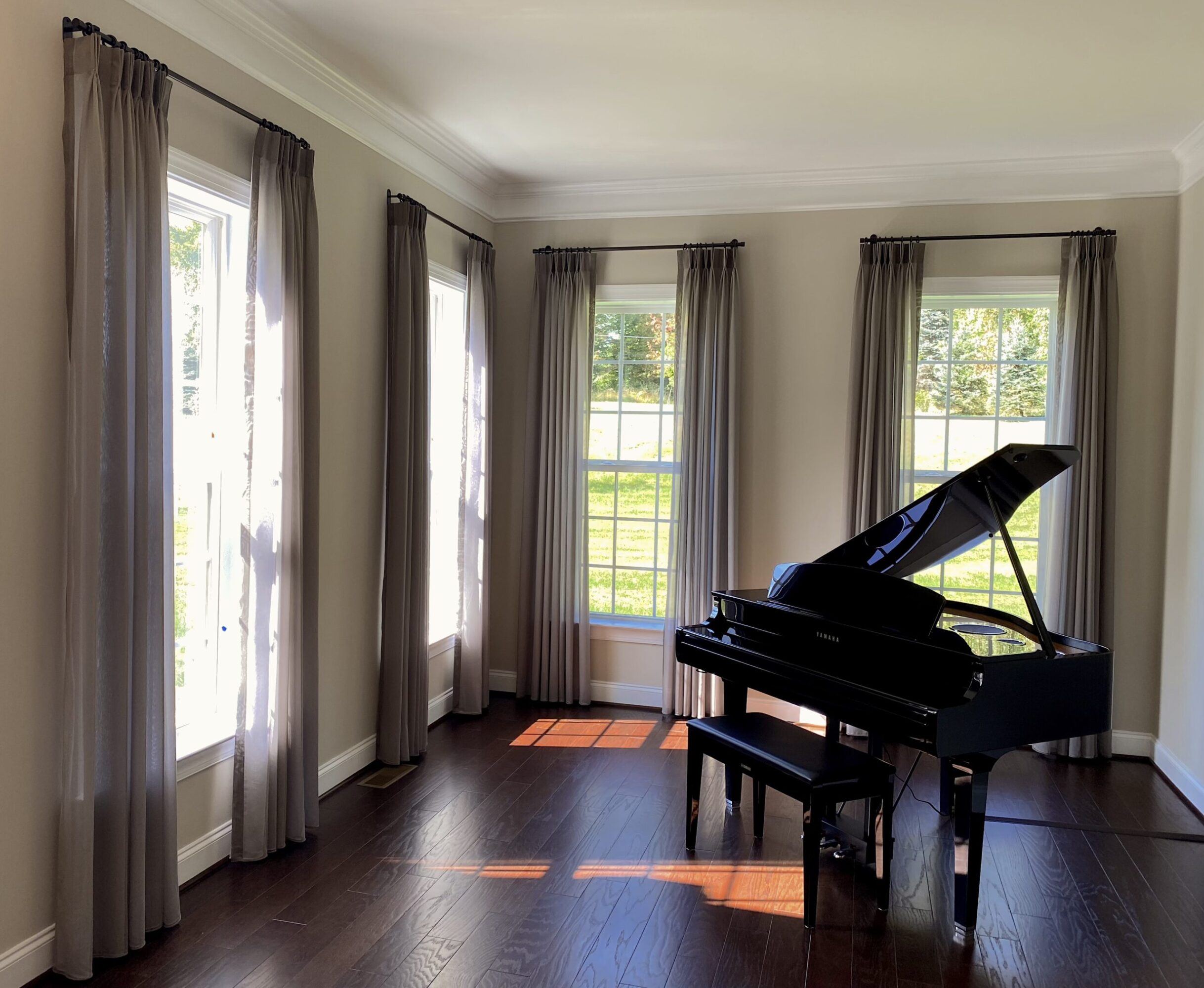 Pinch Pleated Piano Room Sheer Panels