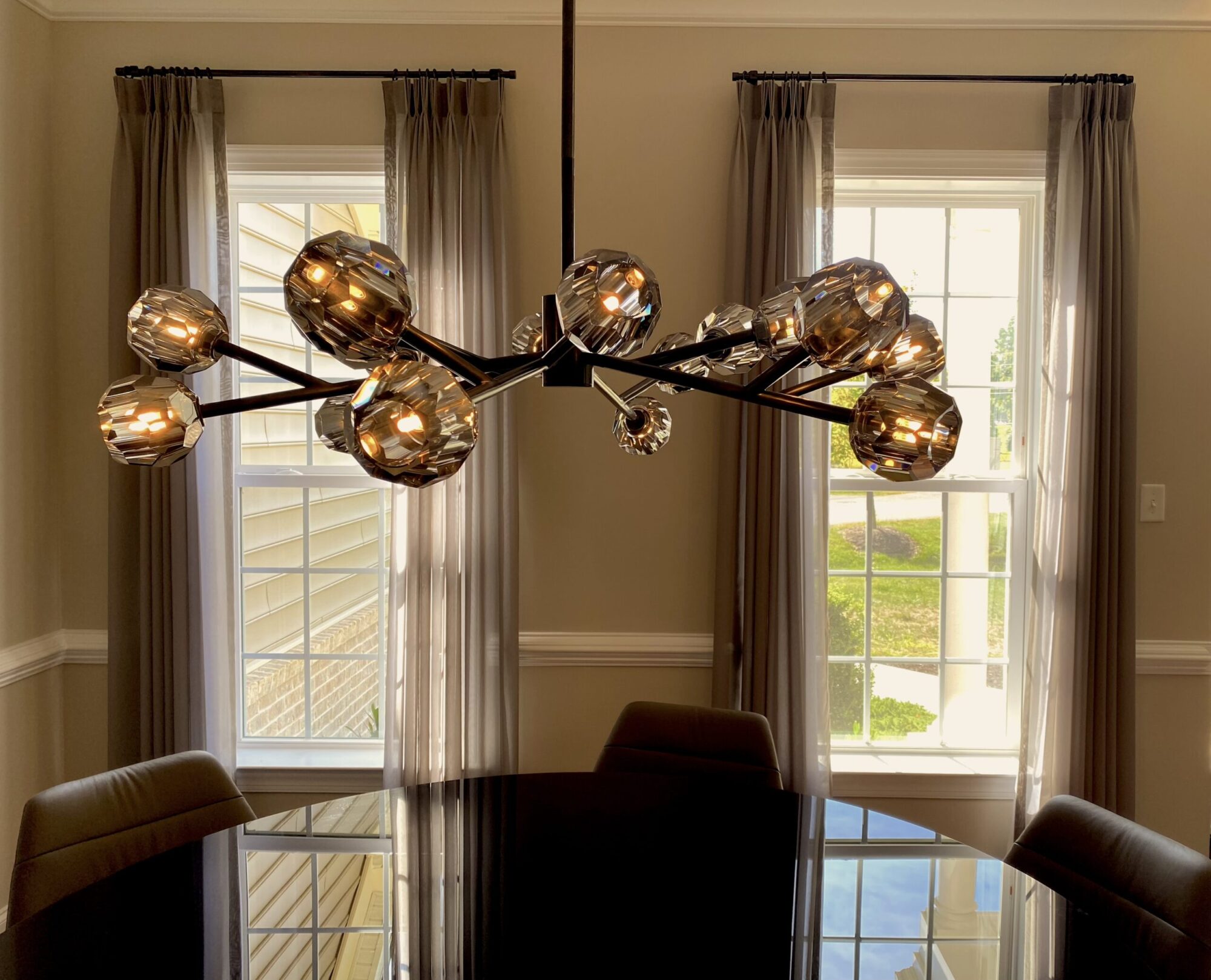 Pinch Pleated Dining Room Sheer Panels