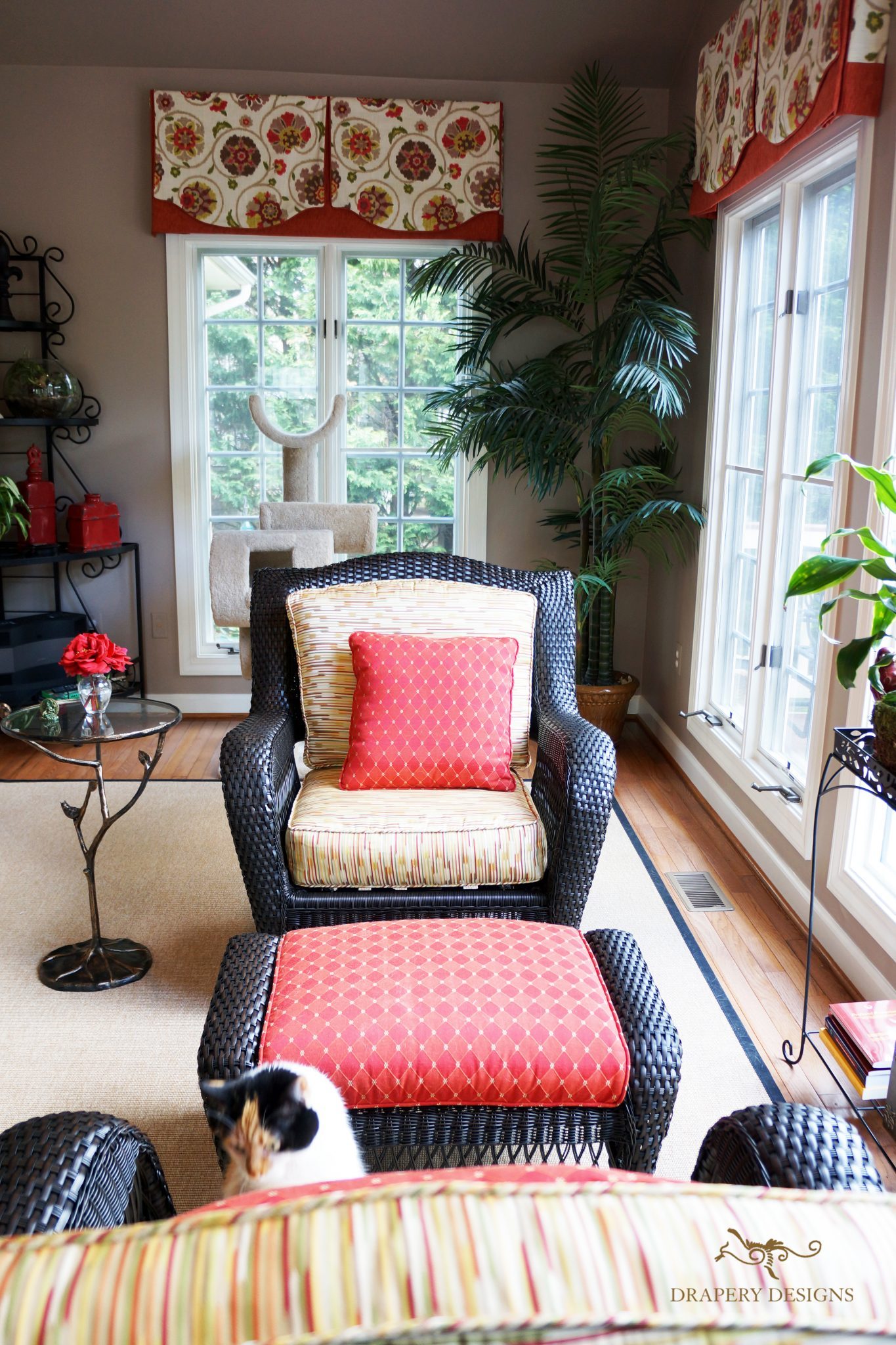 Custom upholstered armchair and ottoman 07