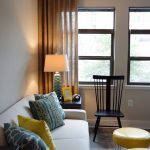 brown color sheer panels lined with light sheer for a model room in Washinton DC