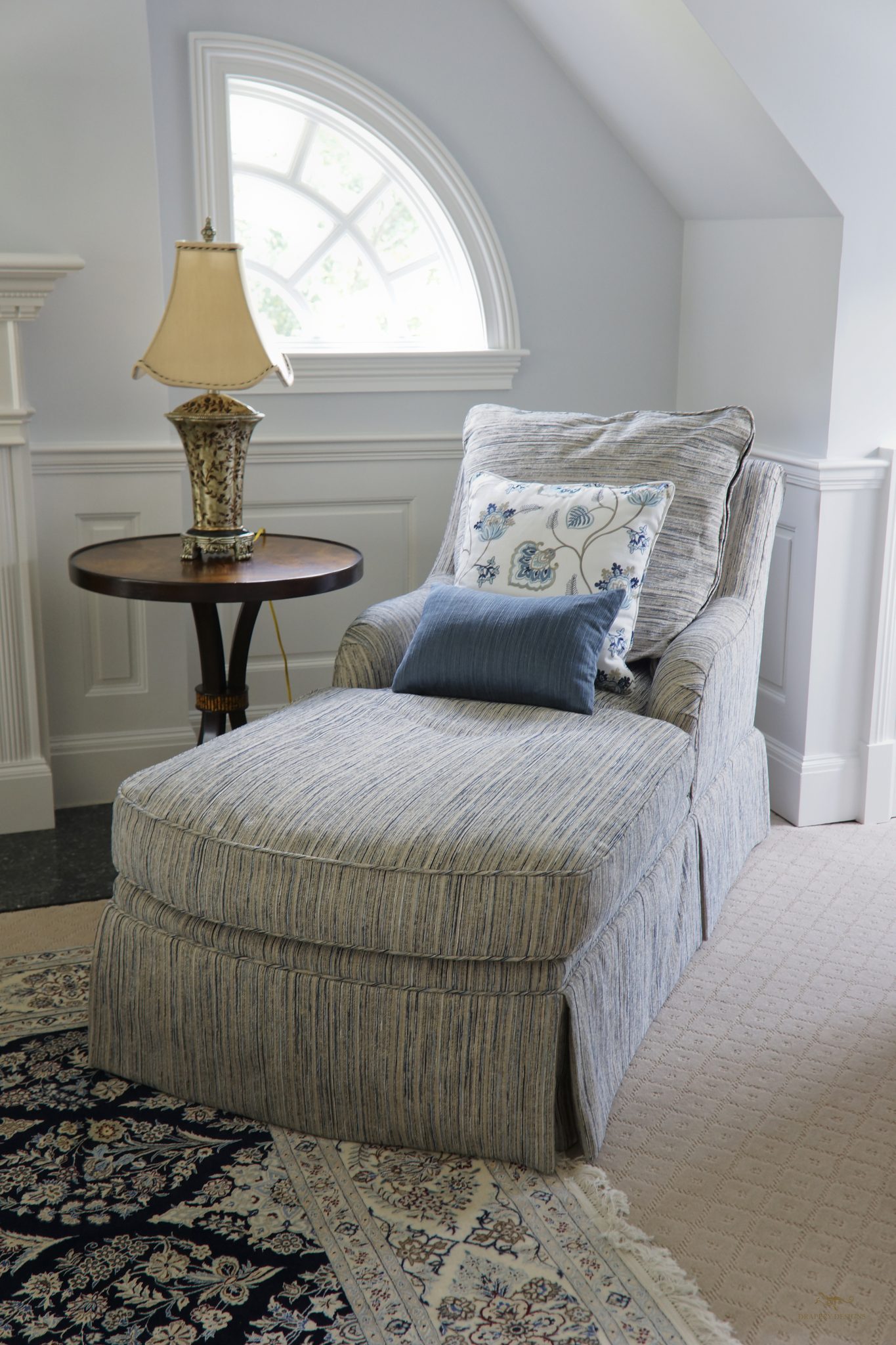 Custom upholstered armchair and ottoman 02