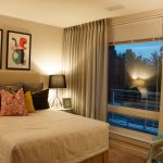 Custom made sheer panels for a small bedroom