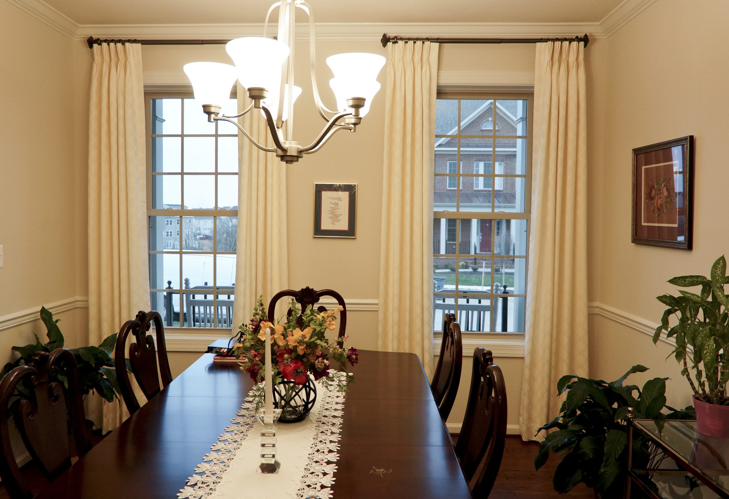 White Color panels in Dining Room
